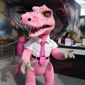 Pink Allosaurus maskot...