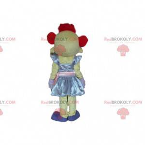 Mouse mascot with a dress and red hair - Redbrokoly.com
