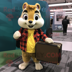 Gul Chipmunk maskot drakt...