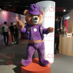 Lila Teddy Bear maskot...