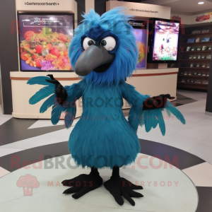 Cyan Crow mascotte kostuum...