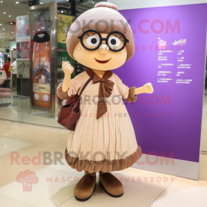 Tan Plum maskot kostume...