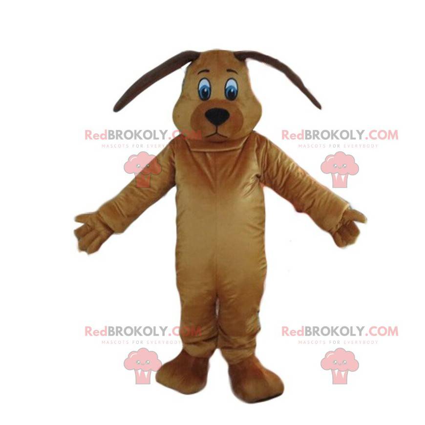 Mascotte de chien marron, costume de toutou, déguisement canin