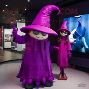 Magenta Witch S Hat maskot...