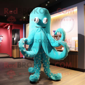 Turquoise Octopus mascotte...