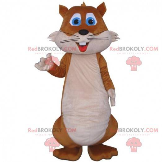 Braunes und weißes Eichhörnchenmaskottchen, Waldkostüm -