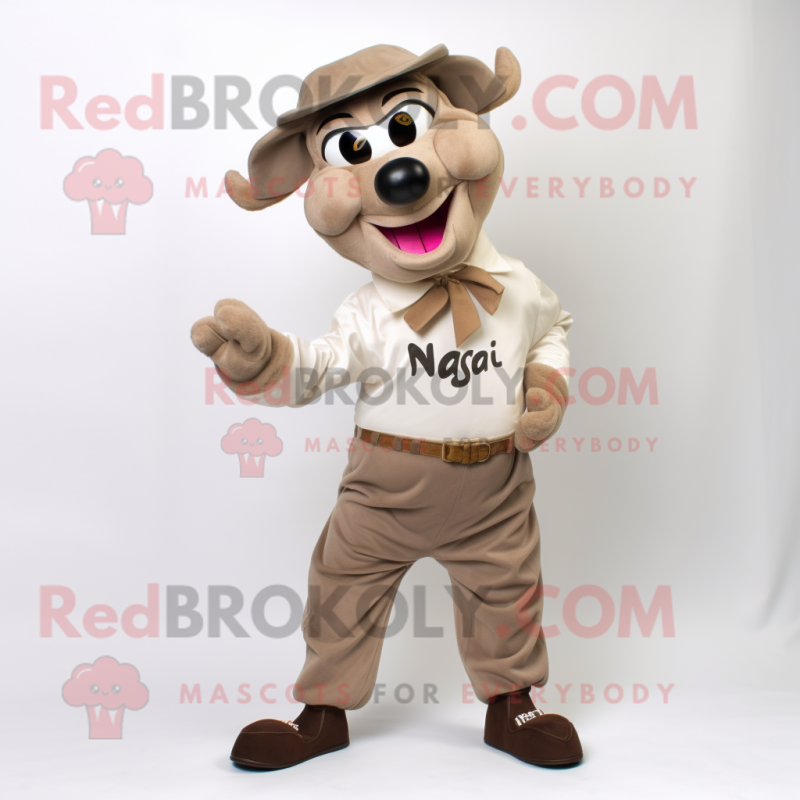 nan Beef Stroganoff mascot costume character dressed with a Trousers and Ties nan Beef Stroganoff mascot costume character dressed with a Trousers and Ties