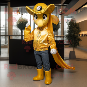 Guld hästsko maskot kostym...