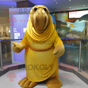 Goud Walrus mascotte...