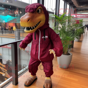 Maroon T Rex mascotte...