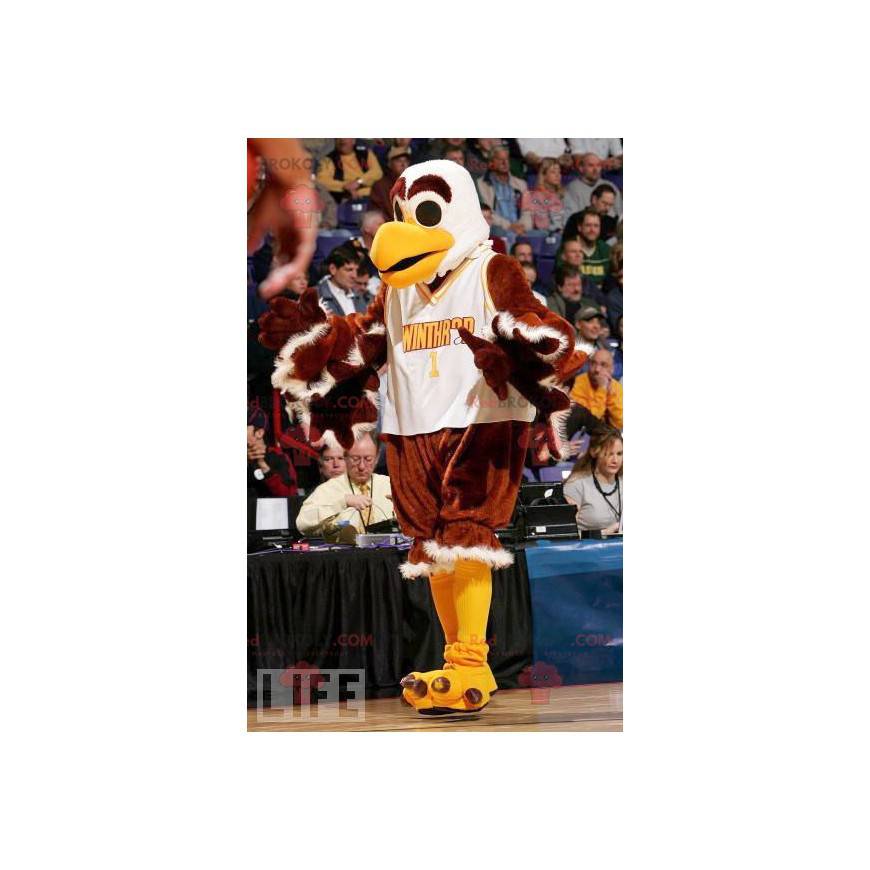 White and yellow brown vulture eagle mascot - Redbrokoly.com