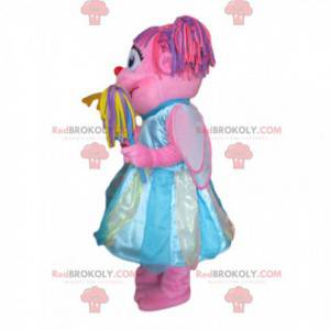 Mascote de Abby Cadabby, personagem rosa da Vila Sésamo -