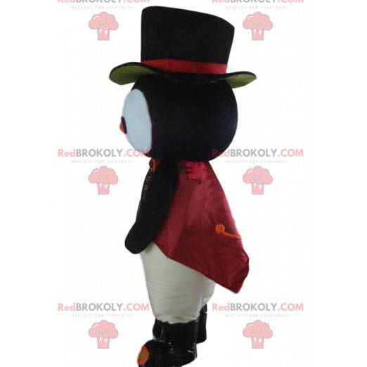 Mascotte grazioso pinguino molto elegante e divertente -