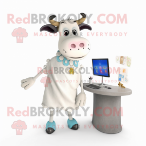 White Jersey Cow maskot...