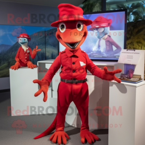 Rød Dimorphodon maskot...