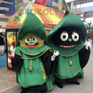 Forest Green Tacos mascot costume character dressed with a Cover-up and Handbags