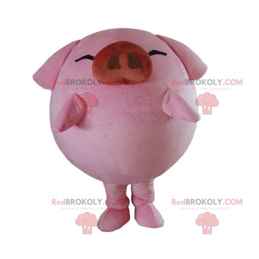 Großes rosa Schweinemaskottchen, Bauernkostüm - Redbrokoly.com