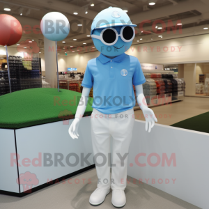 Sky Blue Golf Ball maskot...