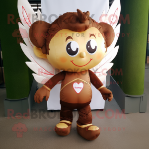 Brun Cupid maskot kostym...