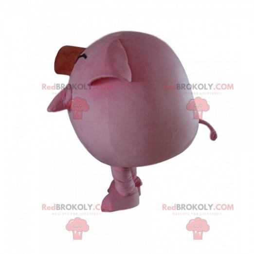 Großes rosa Schweinemaskottchen, Bauernkostüm - Redbrokoly.com