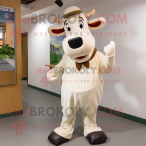 Beige Holstein koe mascotte...