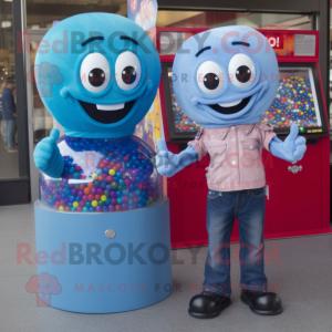 Blue Gumball Machine maskot...