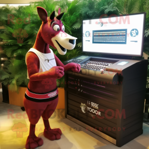 Maroon Okapi maskot drakt...