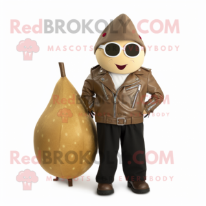 Tan Pear maskot kostym...