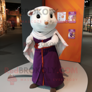 nan Ermine mascot costume character dressed with a Pleated Skirt and Shawls