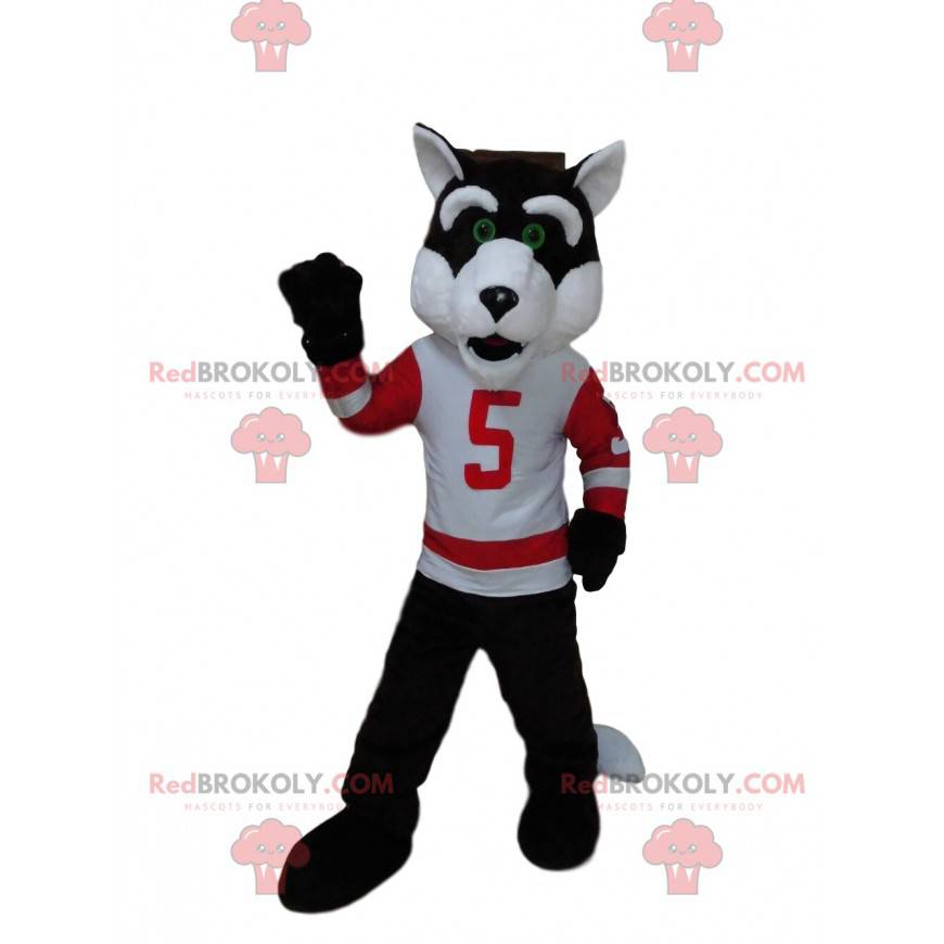 Mascota lobo en ropa deportiva, traje de lobo deportivo - Mascota lobo en ropa deportiva, traje de lobo deportivo -