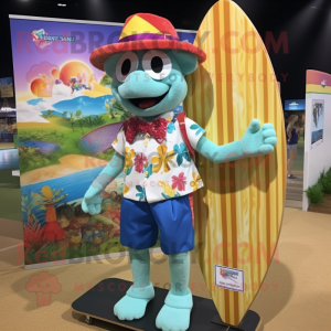 nan Stilt Walker mascot costume character dressed with a Board Shorts and Earrings