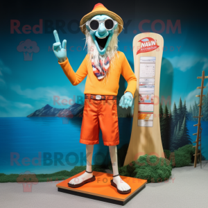 nan Stilt Walker mascot costume character dressed with a Board Shorts and Earrings