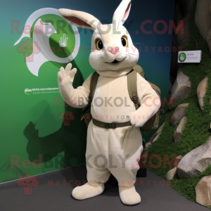 Cream Wild Rabbit maskot...