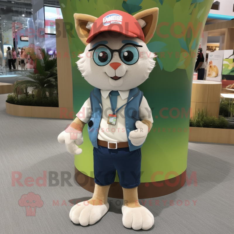 nan Cat mascot costume character dressed with a Chinos and Brooches