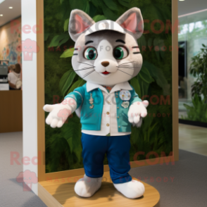 nan Cat mascot costume character dressed with a Chinos and Brooches