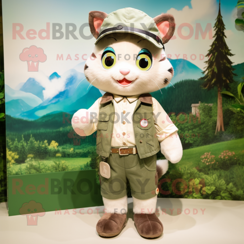 nan Cat mascot costume character dressed with a Chinos and Brooches