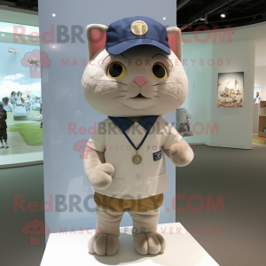 nan Cat mascot costume character dressed with a Chinos and Brooches