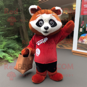  Röd Panda maskot kostym...