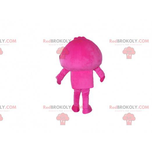 Mascotte personaggio rosa e bianco, costume alieno -