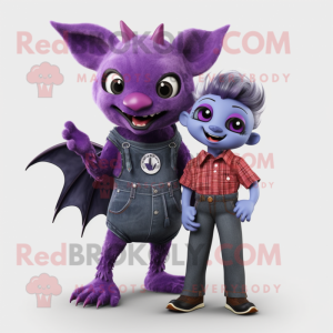 Purple Fruit Bat mascotte...