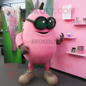 Pink Granat maskot kostume...