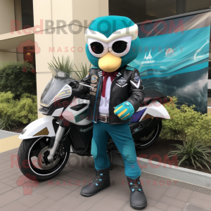 Teal Attorney maskot kostym...