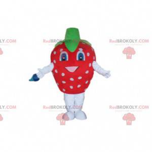 Mascotte fragola rossa con punti bianchi, costume fragola -