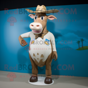 Tan Zebu maskot drakt figur...