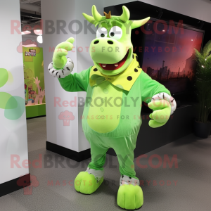 Lime Green Cow maskot...