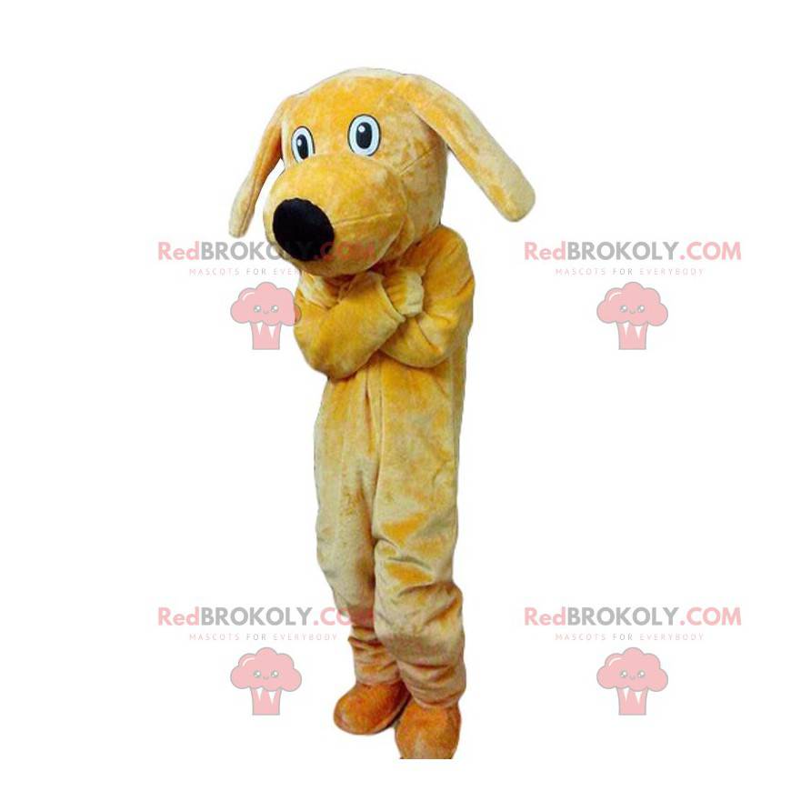 Mascotte de chien jaune en peluche, costume de toutou géant -