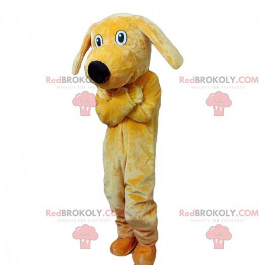 Plush yellow dog mascot, giant doggie costume - Redbrokoly.com