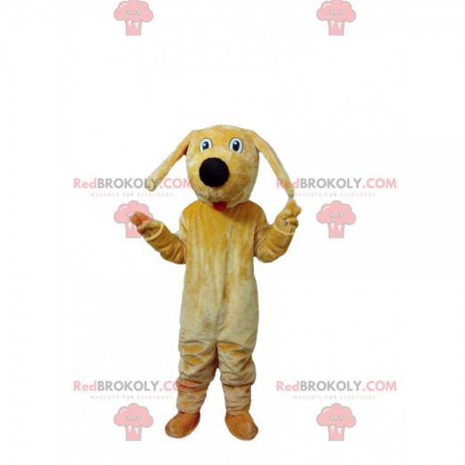 Plush yellow dog mascot, giant doggie costume - Redbrokoly.com