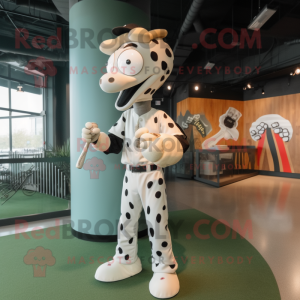 White Giraffe mascot costume character dressed with a Baseball Tee and Hairpins