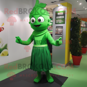 nan Spinach mascot costume character dressed with a Sheath Dress and Anklets